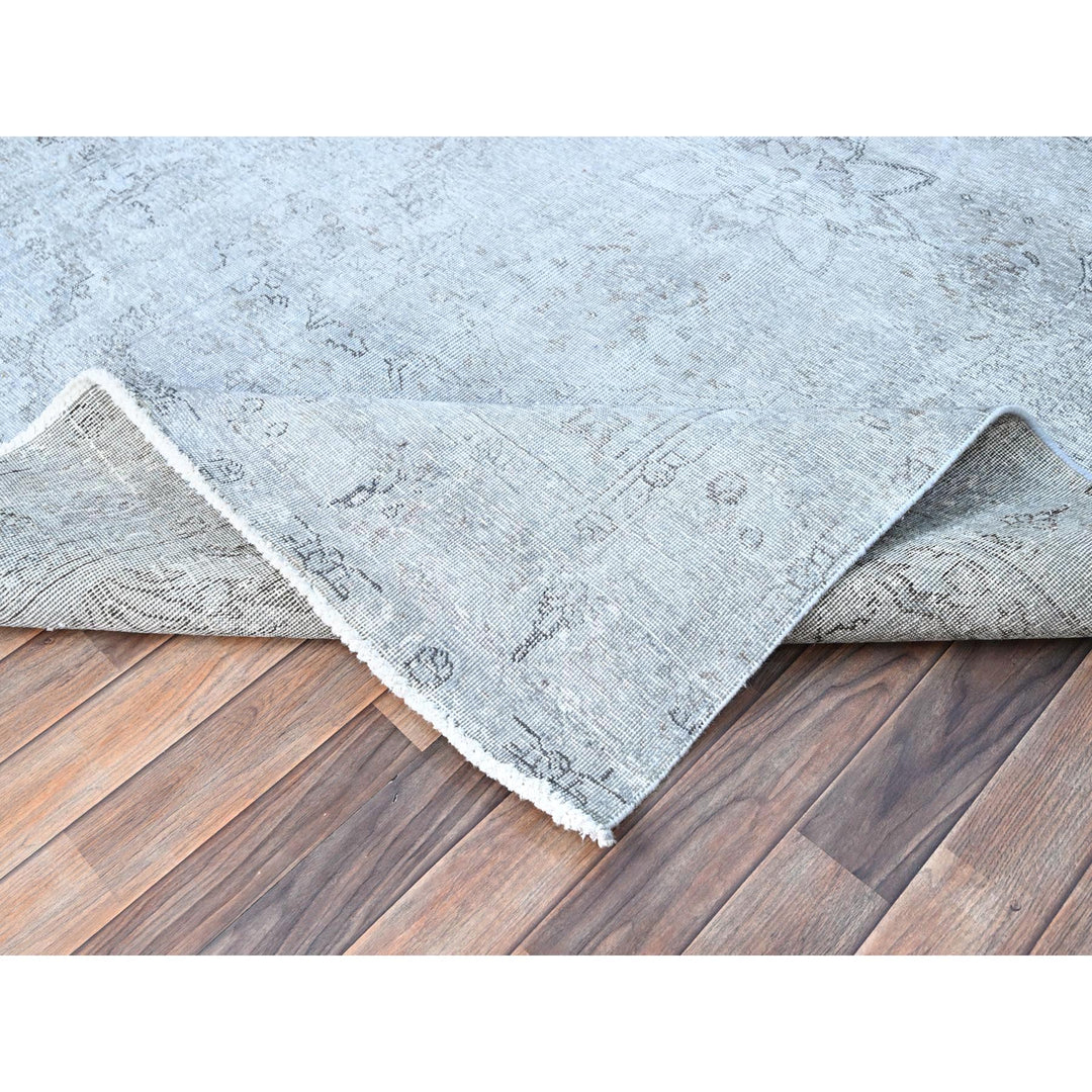 5'11" x 8'10" Vintage Hand Knotted Grey Wool Rectangle Oriental Rug - MOA10286937
