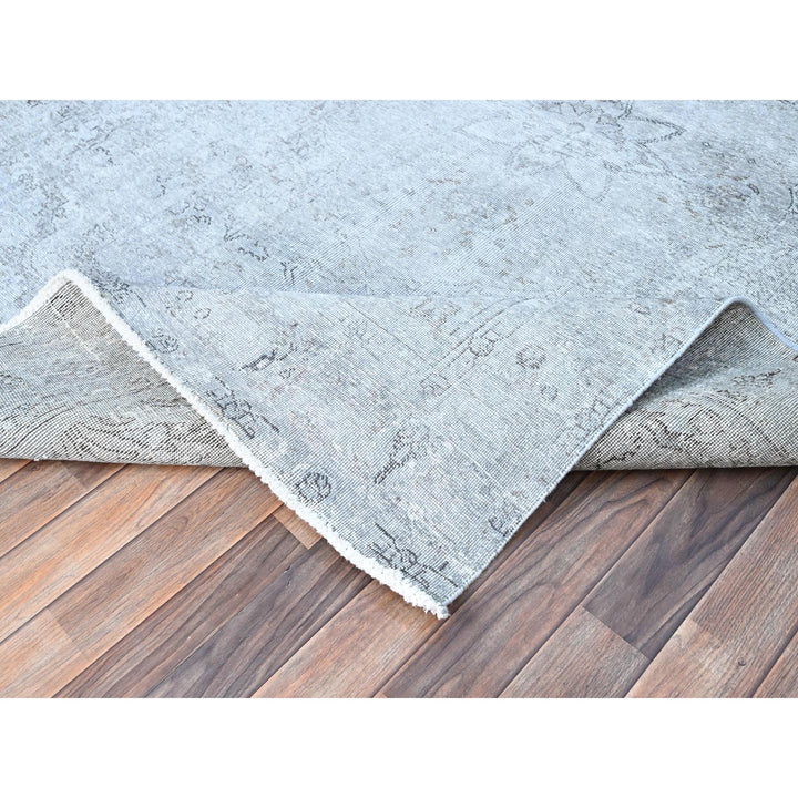 5'11" x 8'10" Vintage Hand Knotted Grey Wool Rectangle Oriental Rug - MOA10286937
