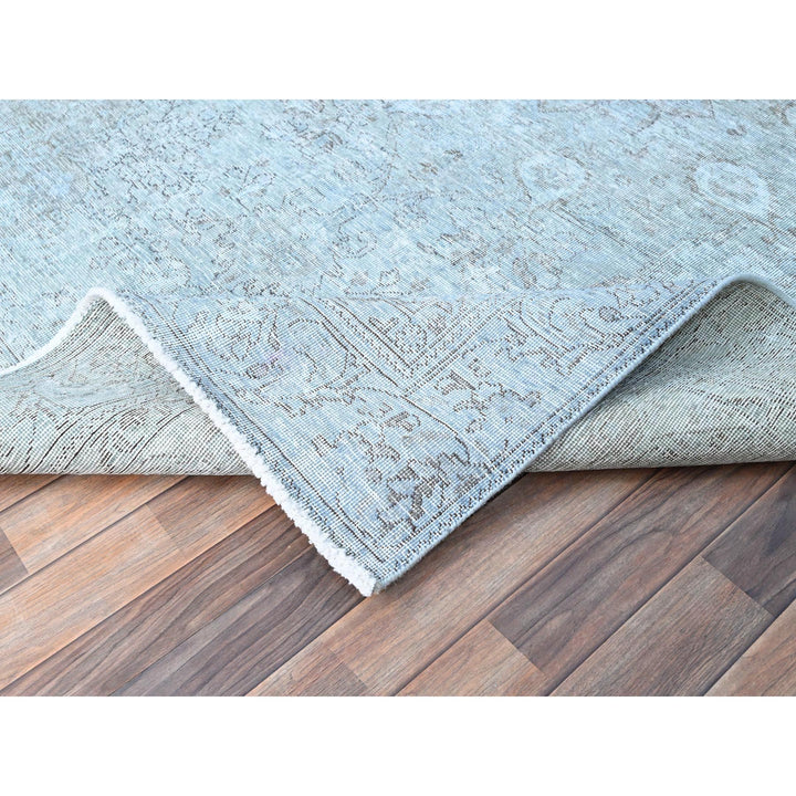 6'0" x 8'9" Vintage Hand Knotted Blue Wool Rectangle Oriental Rug - MOA10286938