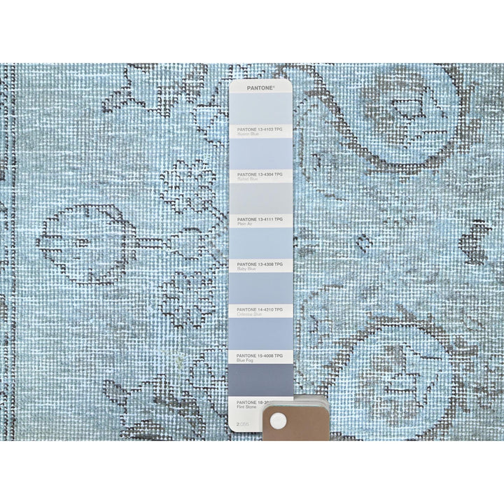 6'0" x 8'9" Vintage Hand Knotted Blue Wool Rectangle Oriental Rug - MOA10286938