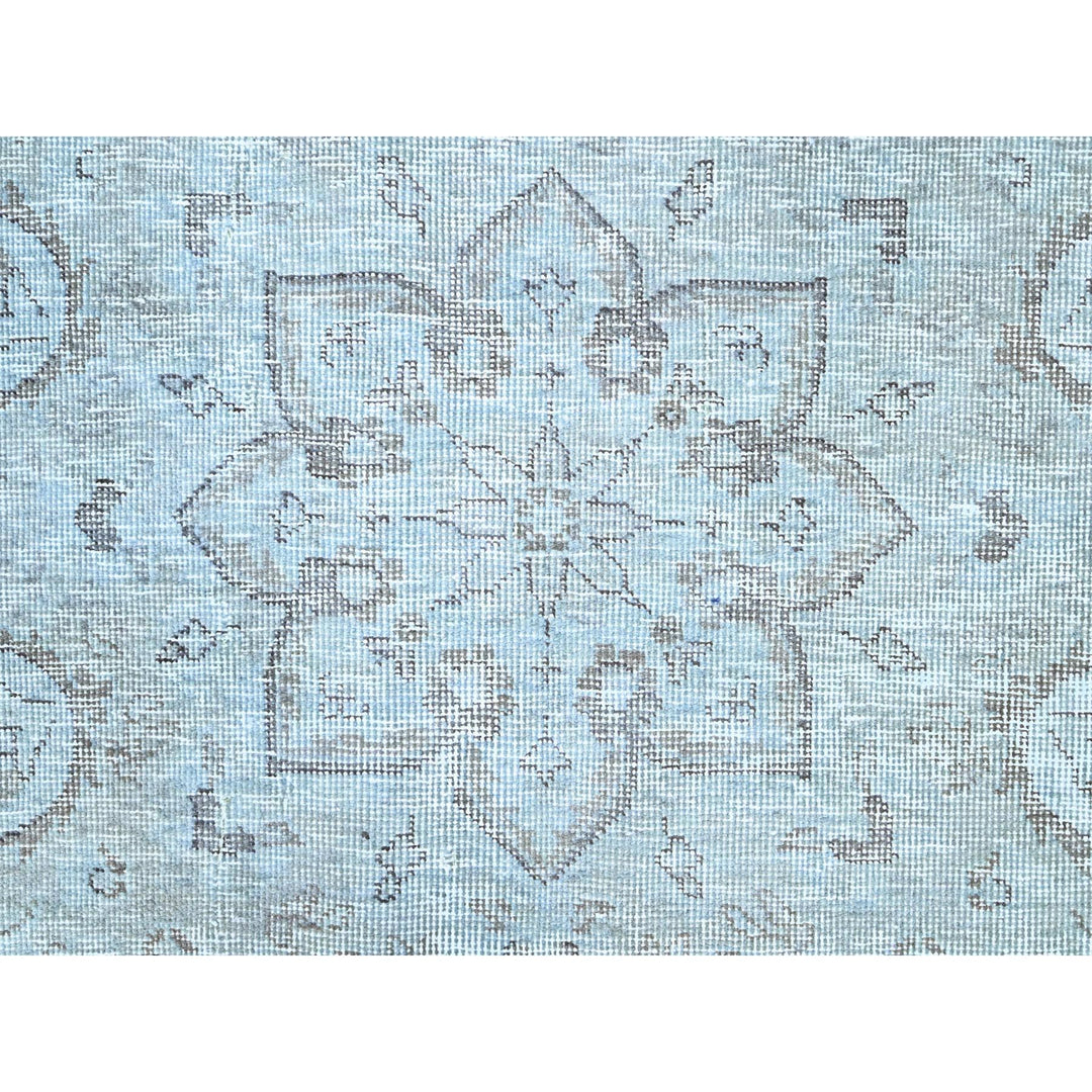 6'0" x 8'9" Vintage Hand Knotted Blue Wool Rectangle Oriental Rug - MOA10286938