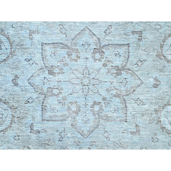 6'0" x 8'9" Vintage Hand Knotted Blue Wool Rectangle Oriental Rug - MOA10286938