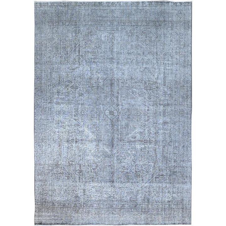 8'10" x 12'4" Vintage Hand Knotted Grey Wool Rectangle Oriental Rug - MOA10286940