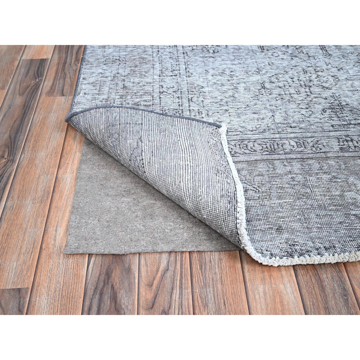 8'10" x 12'4" Vintage Hand Knotted Grey Wool Rectangle Oriental Rug - MOA10286940