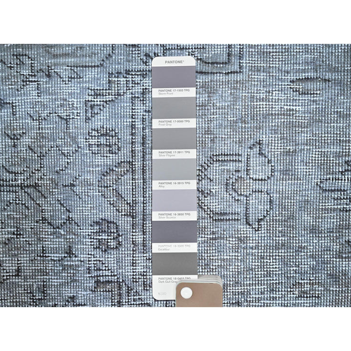 8'10" x 12'4" Vintage Hand Knotted Grey Wool Rectangle Oriental Rug - MOA10286940