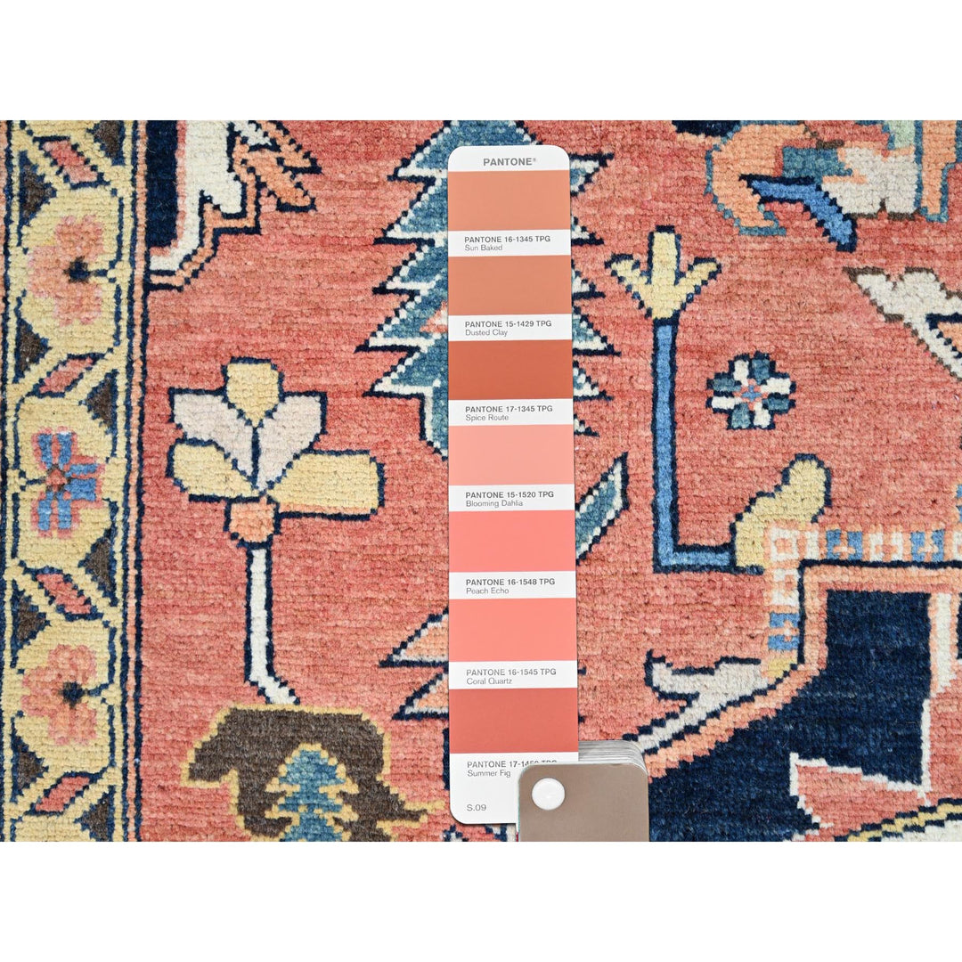 9'1" x 11'11" New Hand Knotted Red Wool Rectangle Oriental Rug - MOA10286947