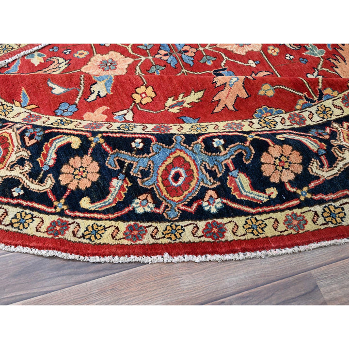 7'11" x 8'0" New Hand Knotted Red Wool Rectangle Oriental Rug - MOA10286956