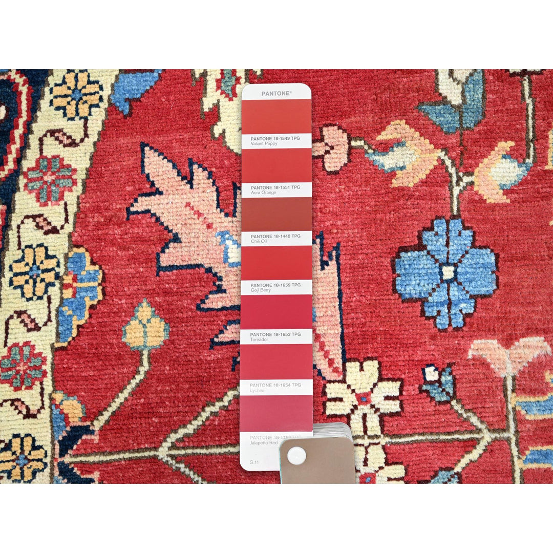 7'11" x 8'0" New Hand Knotted Red Wool Rectangle Oriental Rug - MOA10286956