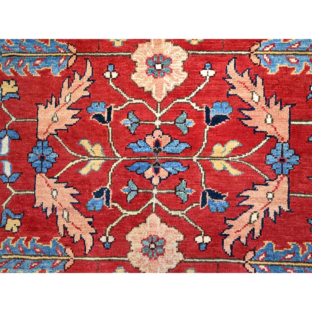 7'11" x 8'0" New Hand Knotted Red Wool Rectangle Oriental Rug - MOA10286956