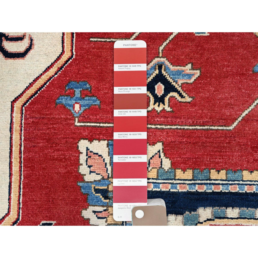 12'1" x 15'9" New Hand Knotted Red Wool Rectangle Oriental Rug - MOA10286960