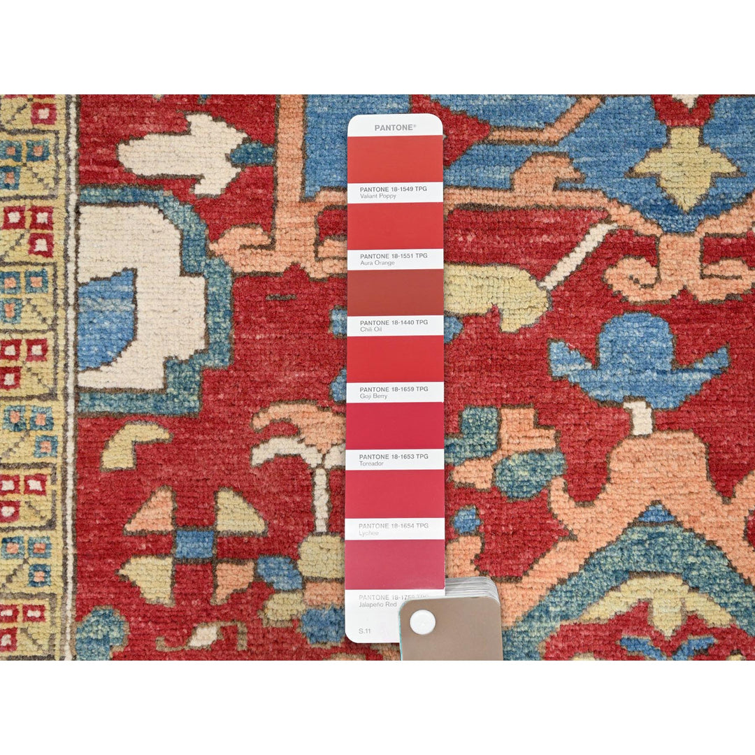 9'10" x 13'1" New Hand Knotted Red Wool Rectangle Oriental Rug - MOA10286962