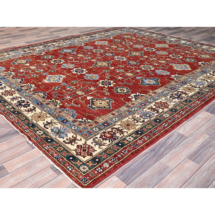 8'5" x 10'0" New Hand Knotted Red Wool Rectangle Oriental Rug - MOA10286995