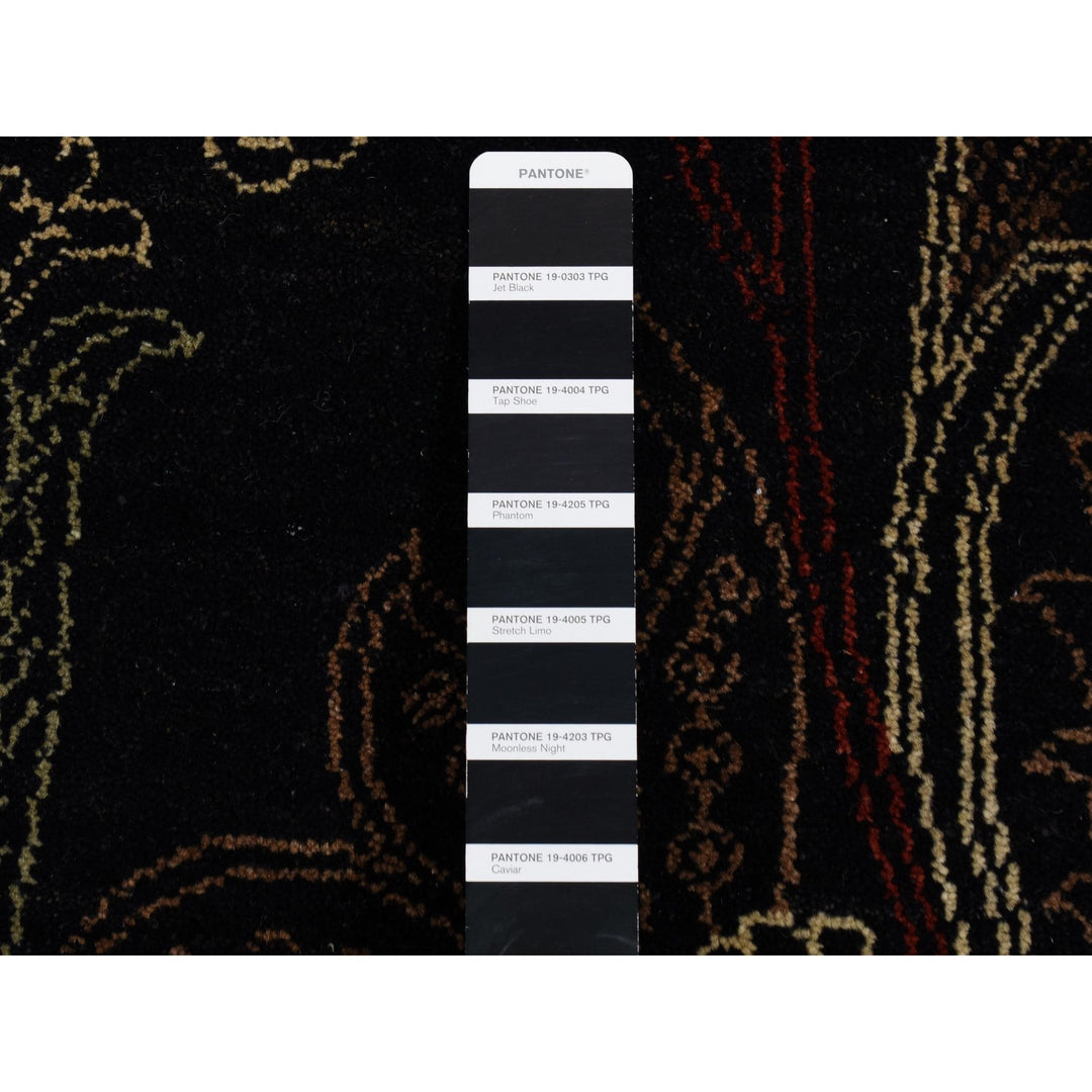 8'1" x 10'0" New Hand Knotted Black Wool Rectangle Oriental Rug - MOA10287029