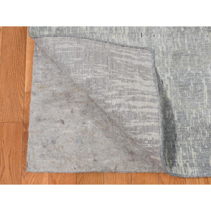 9'0" x 9'0" New Hand Knotted Grey Cotton Square Oriental Rug - MOA10287101