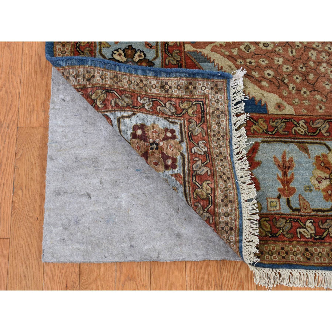 9'2" x 11'7" New Hand Knotted Blue Cotton Rectangle Oriental Rug - MOA10287151