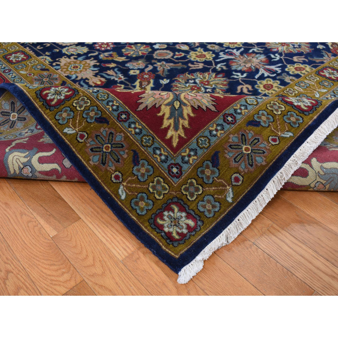 9'1" x 12'2" New Hand Knotted Blue Cotton Rectangle Oriental Rug - MOA10287152