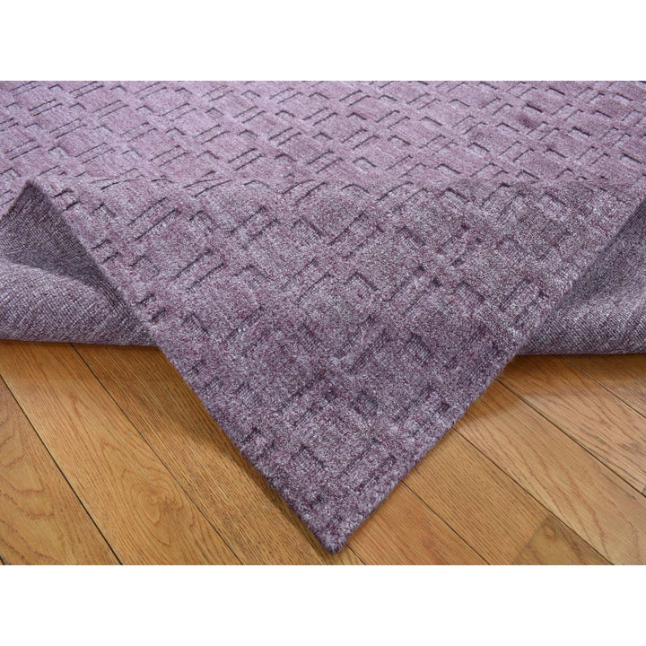 5'0" x 7'0" New Hand Loomed Purple Cotton Rectangle Oriental Rug - MOA10287175