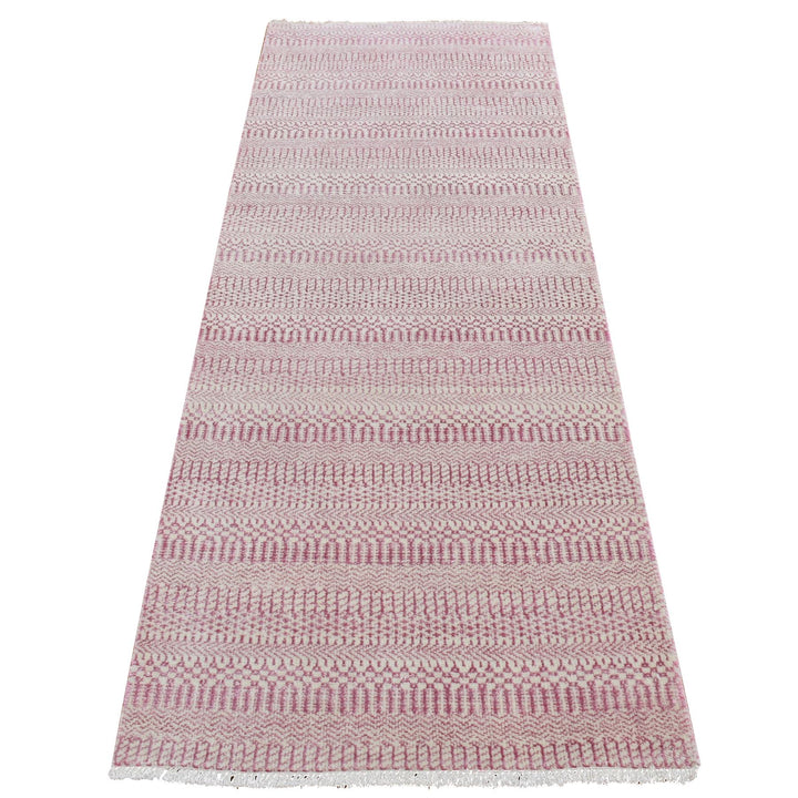 2'7" x 7'9" New Hand Knotted Pink Cotton Runner Oriental Rug - MOA10287224