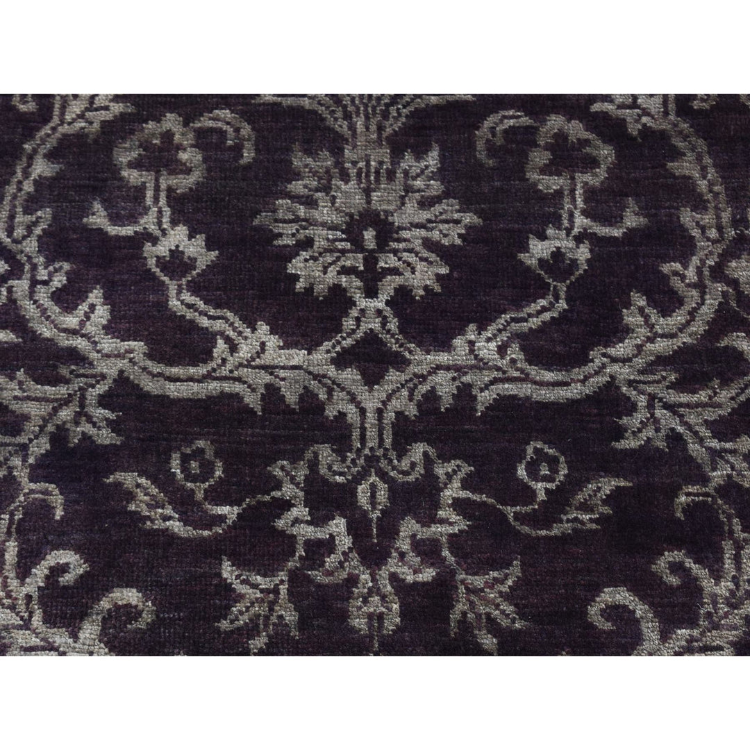 2'5" x 9'8" New Hand Knotted Brown Wool & Silk Runner Oriental Rug - MOA10287251