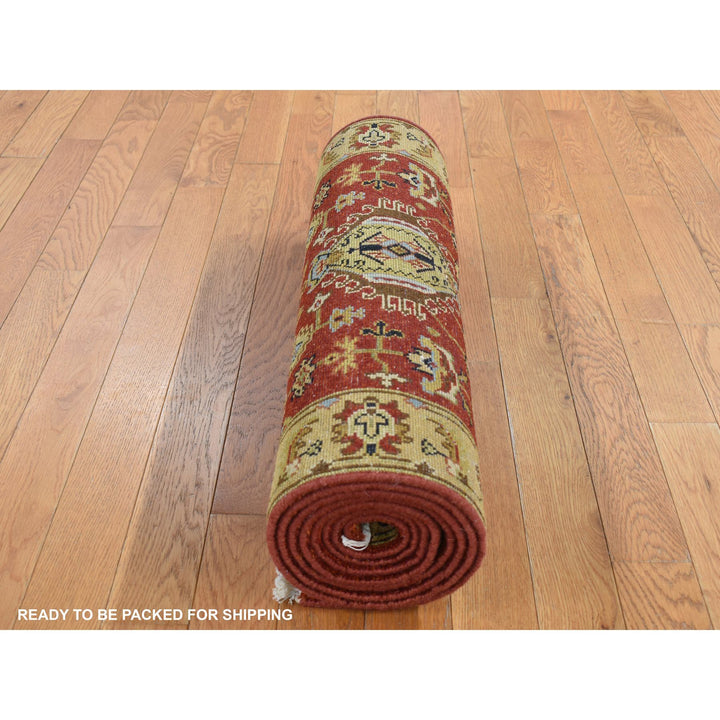 2'9" x 9'9" New Hand Knotted Red Wool Runner Oriental Rug - MOA10287275