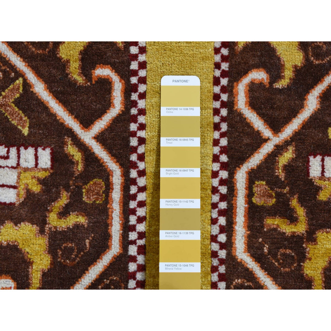 2'9" x 8'3" New Hand Knotted Yellow Wool Runner Oriental Rug - MOA10287284