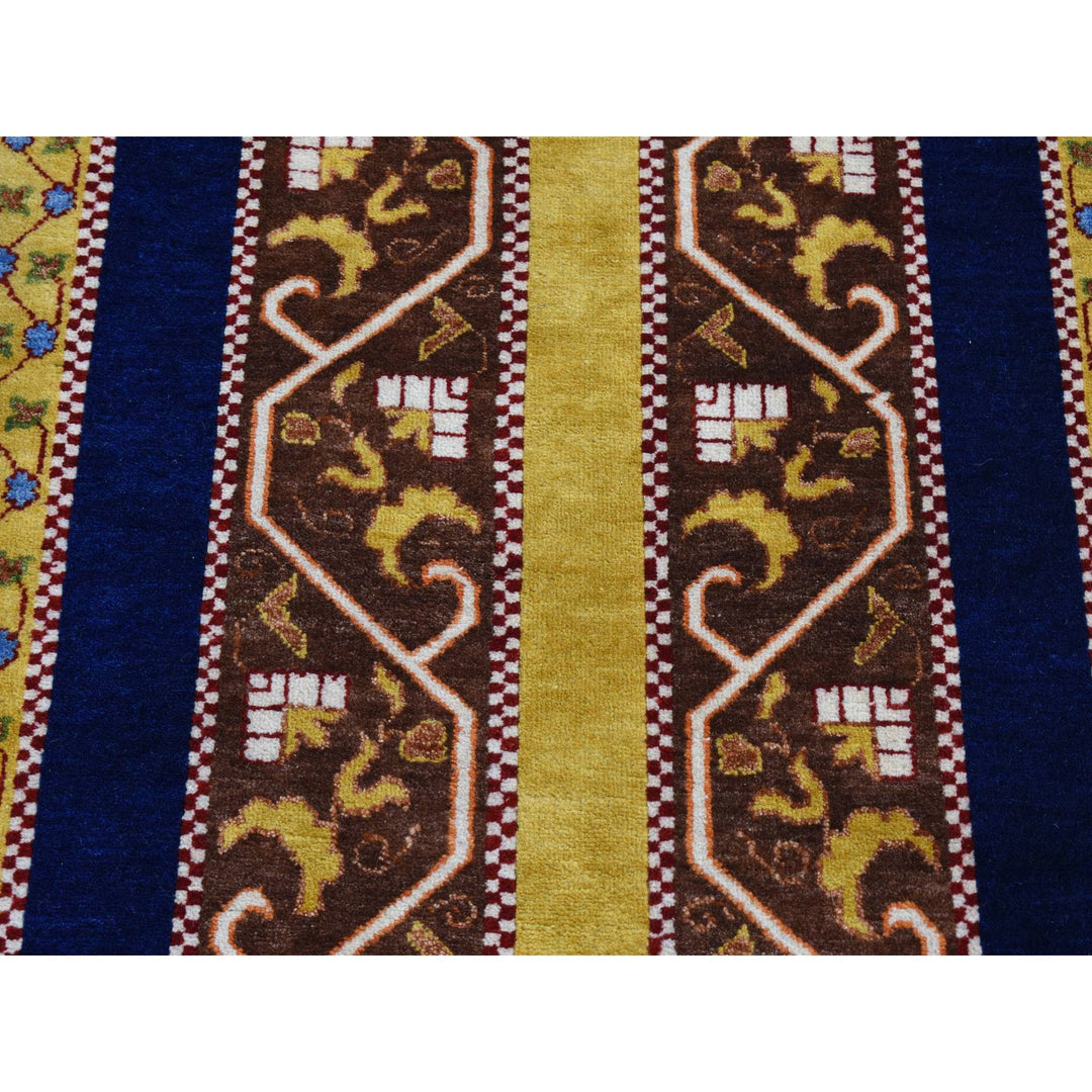 2'9" x 8'3" New Hand Knotted Yellow Wool Runner Oriental Rug - MOA10287284