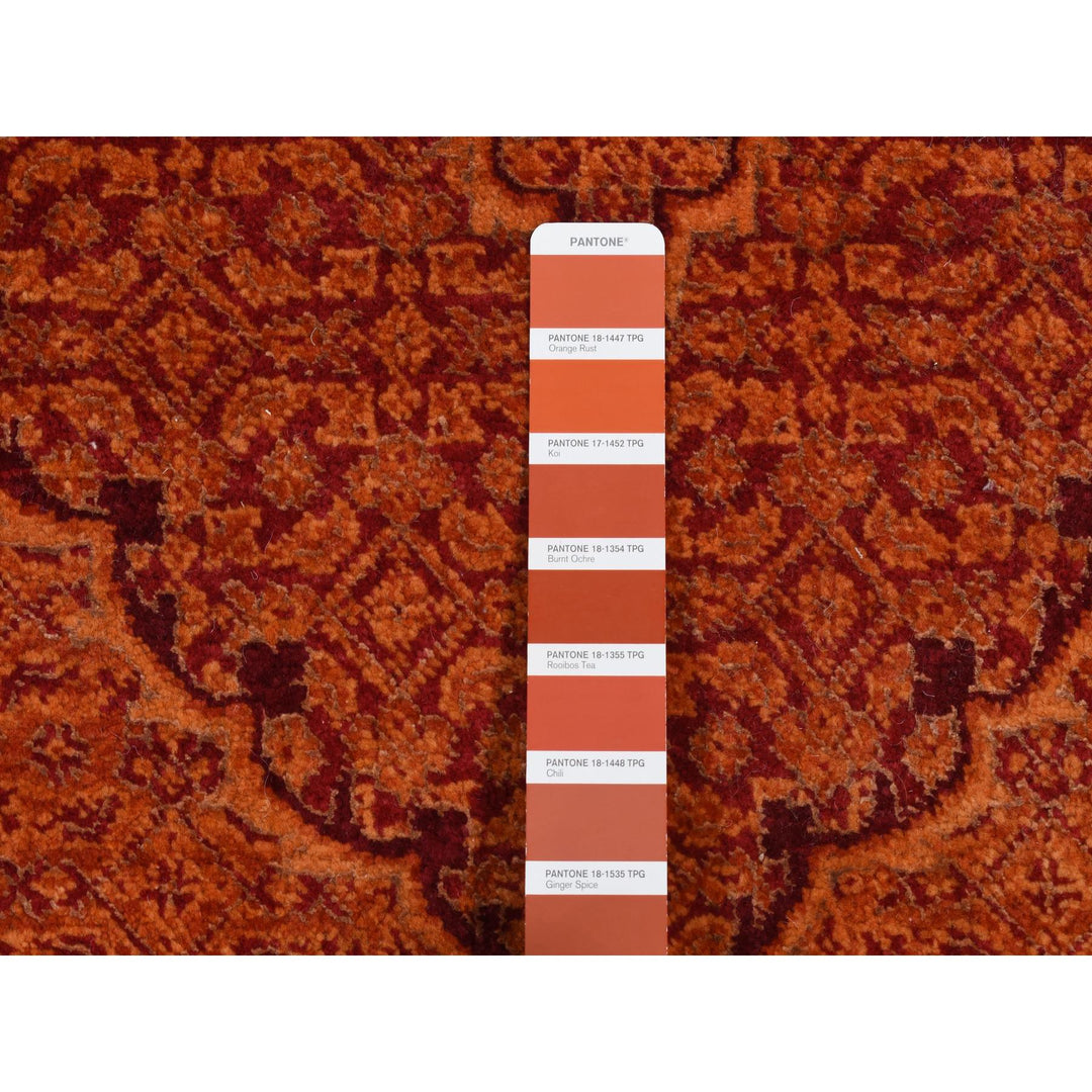 2'9" x 11'10" New Hand Knotted Orange Cotton Runner Oriental Rug - MOA10287308