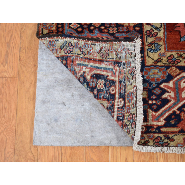 9'4" x 12'10" Vintage Hand Knotted Red Wool Rectangle Oriental Rug - MOA10287310