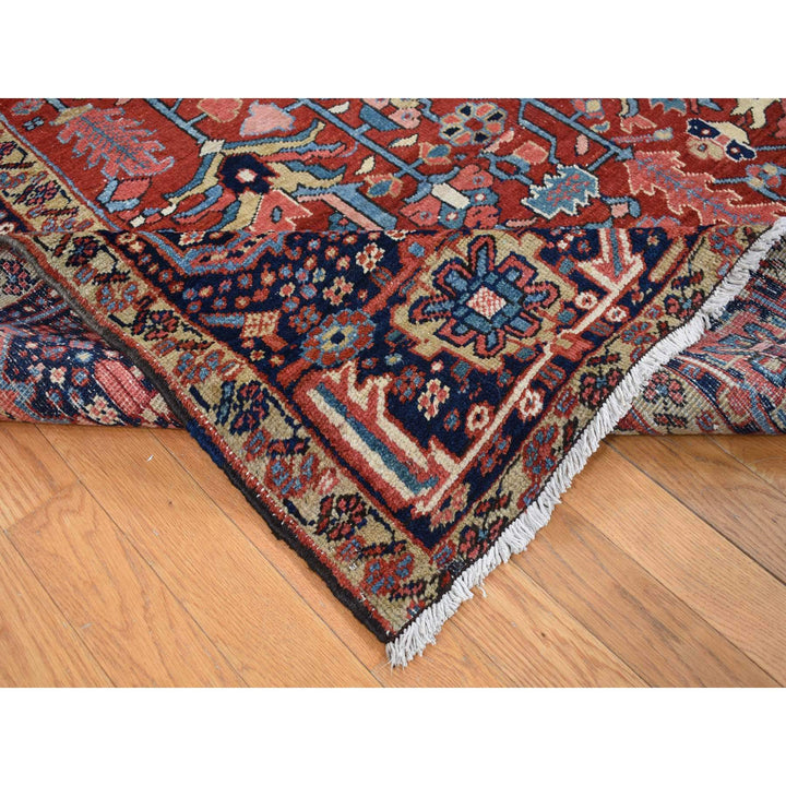 9'4" x 12'10" Vintage Hand Knotted Red Wool Rectangle Oriental Rug - MOA10287310