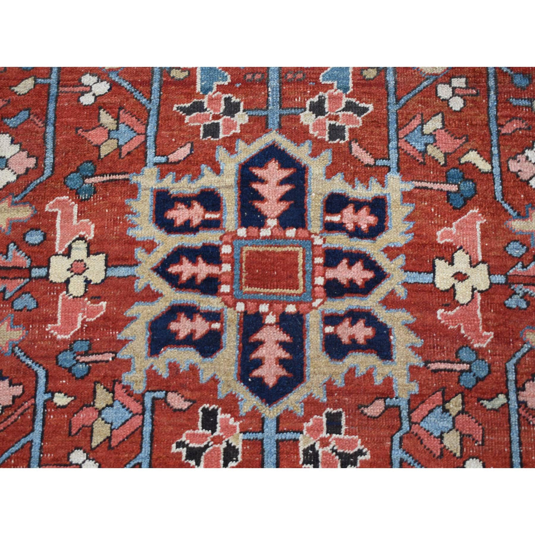 9'4" x 12'10" Vintage Hand Knotted Red Wool Rectangle Oriental Rug - MOA10287310