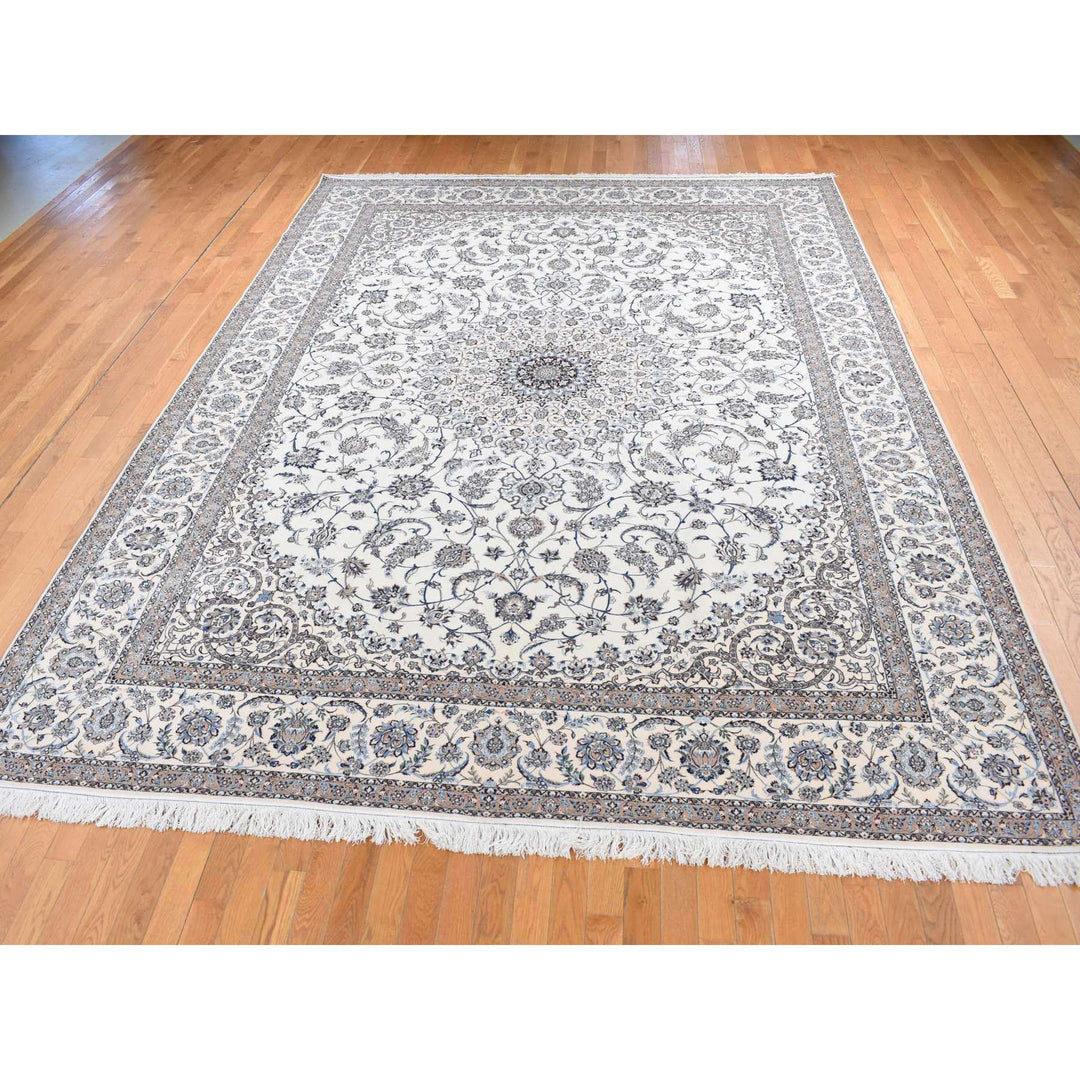 10'0" x 13'6" New Hand Knotted Ivory Cotton Rectangle Oriental Rug - MOA10287314