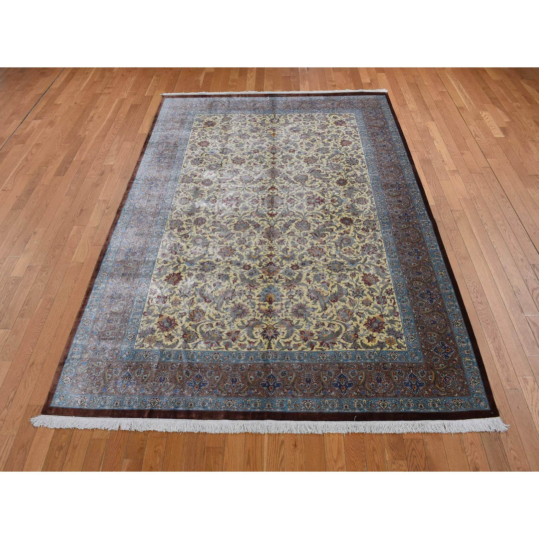 6'8" x 10'1" New Hand Knotted Brown Cotton Rectangle Oriental Rug - MOA10287315