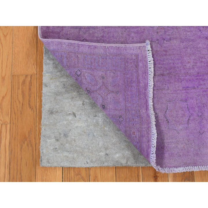 6'0" x 9'0" New Hand Knotted Purple Cotton Rectangle Oriental Rug - MOA10287321