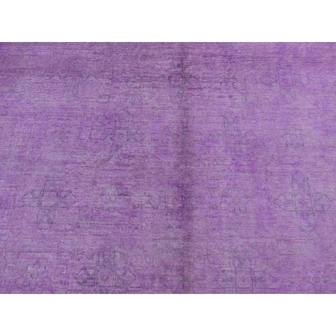 6'0" x 9'0" New Hand Knotted Purple Cotton Rectangle Oriental Rug - MOA10287321