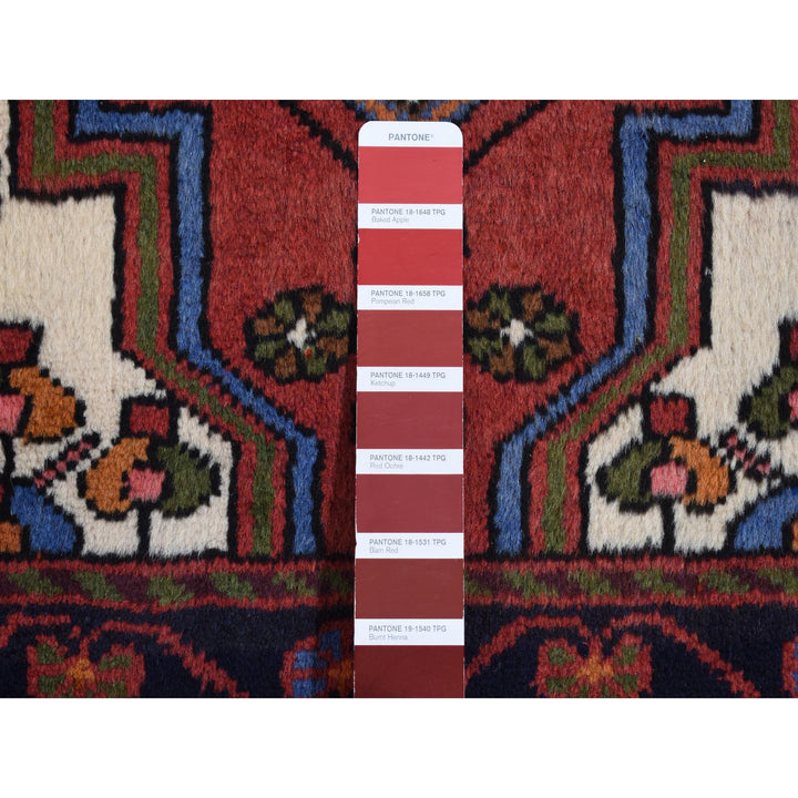 3'5" x 5'3" New Hand Knotted Red Wool Rectangle Oriental Rug - MOA10287379