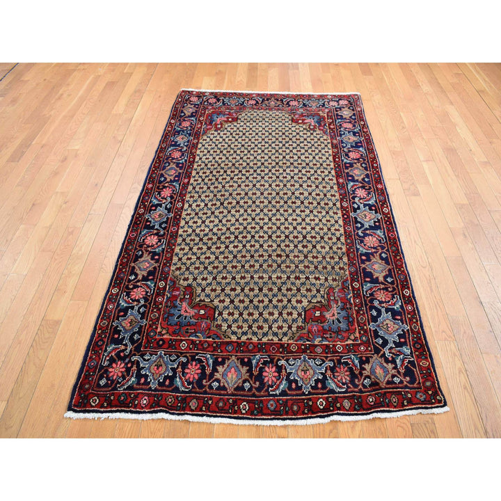 4'4" x 7'9" New Hand Knotted Brown Wool Rectangle Oriental Rug - MOA10287384