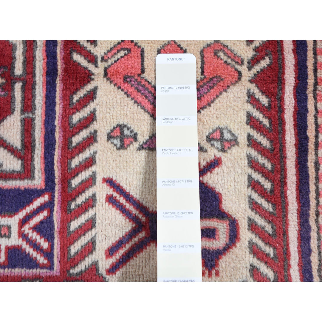 3'8" x 10'0" Vintage Hand Knotted Blue Wool Runner Oriental Rug - MOA10287386