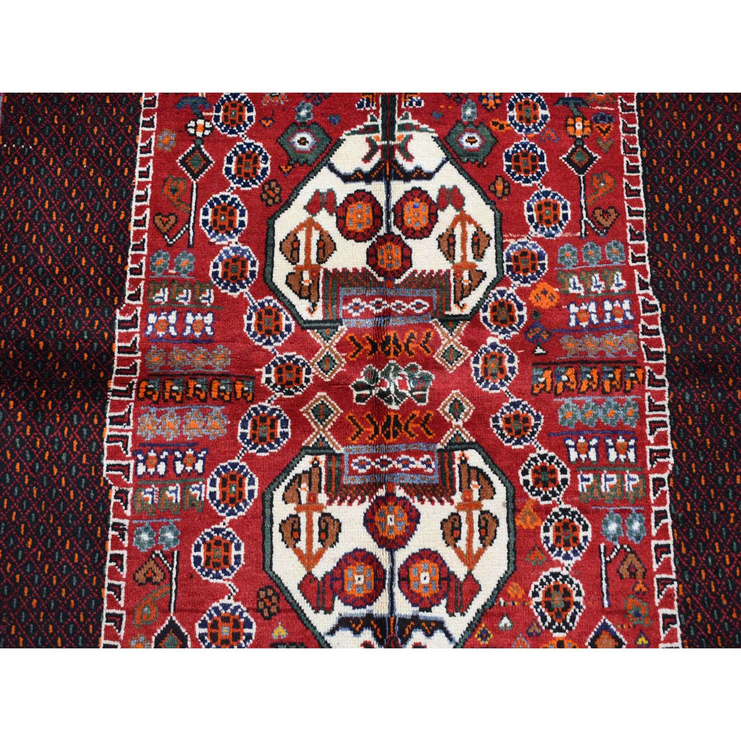 4'5" x 6'5" New Hand Knotted Red Wool Rectangle Oriental Rug - MOA10287387