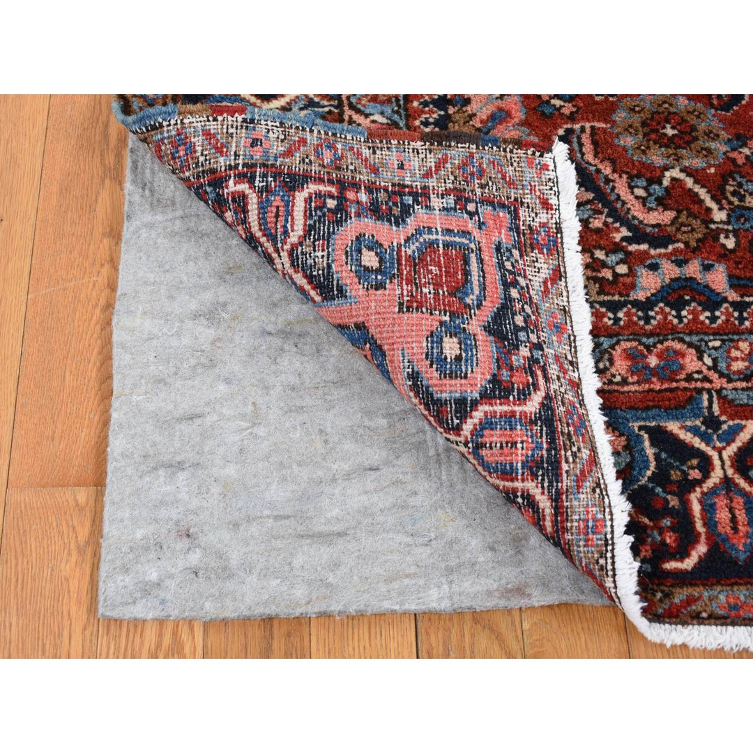 7'3" x 9'7" Vintage Hand Knotted Red Wool Rectangle Oriental Rug - MOA10287401