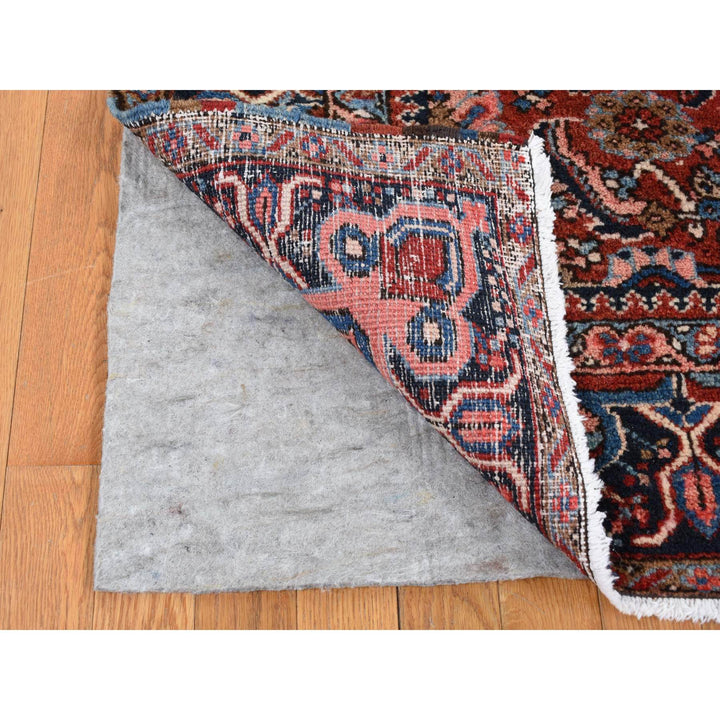 7'3" x 9'7" Vintage Hand Knotted Red Wool Rectangle Oriental Rug - MOA10287401