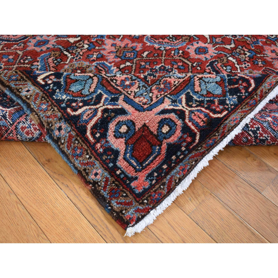 7'3" x 9'7" Vintage Hand Knotted Red Wool Rectangle Oriental Rug - MOA10287401