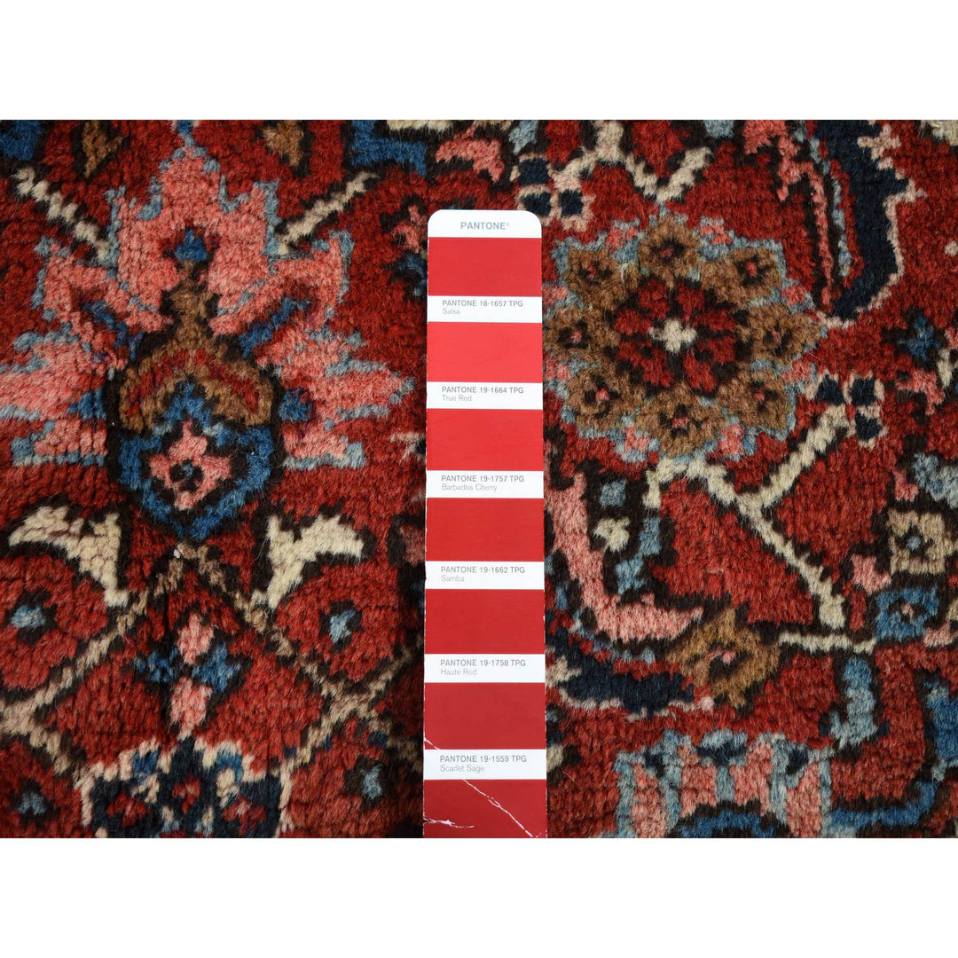 7'3" x 9'7" Vintage Hand Knotted Red Wool Rectangle Oriental Rug - MOA10287401