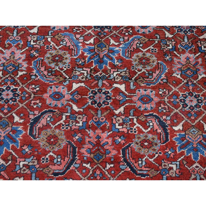 7'3" x 9'7" Vintage Hand Knotted Red Wool Rectangle Oriental Rug - MOA10287401