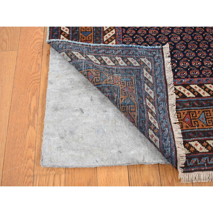 4'4" x 6'10" Vintage Hand Knotted Blue Wool Rectangle Oriental Rug - MOA10287404