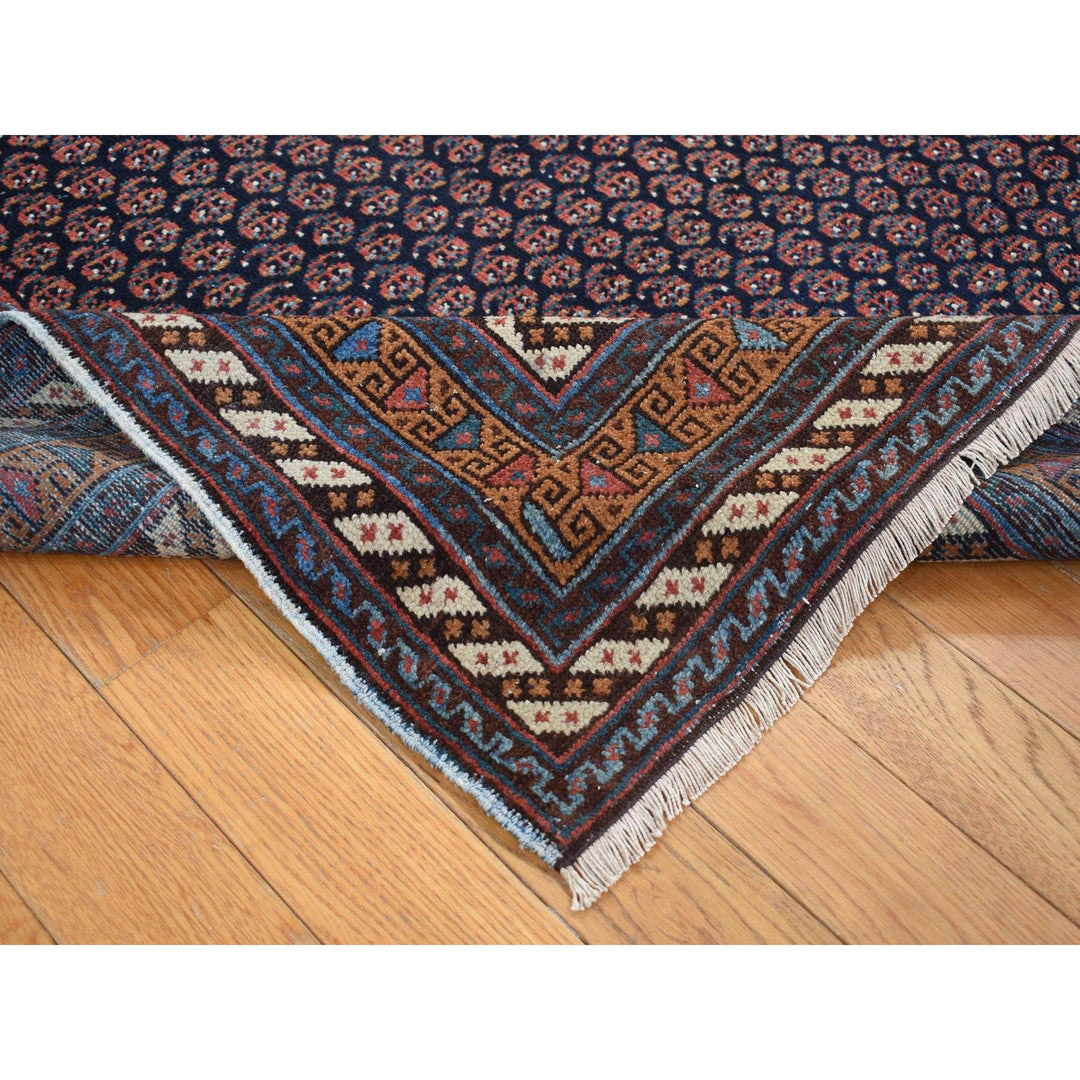 4'4" x 6'10" Vintage Hand Knotted Blue Wool Rectangle Oriental Rug - MOA10287404