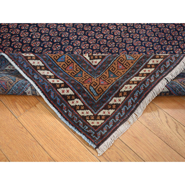 4'4" x 6'10" Vintage Hand Knotted Blue Wool Rectangle Oriental Rug - MOA10287404
