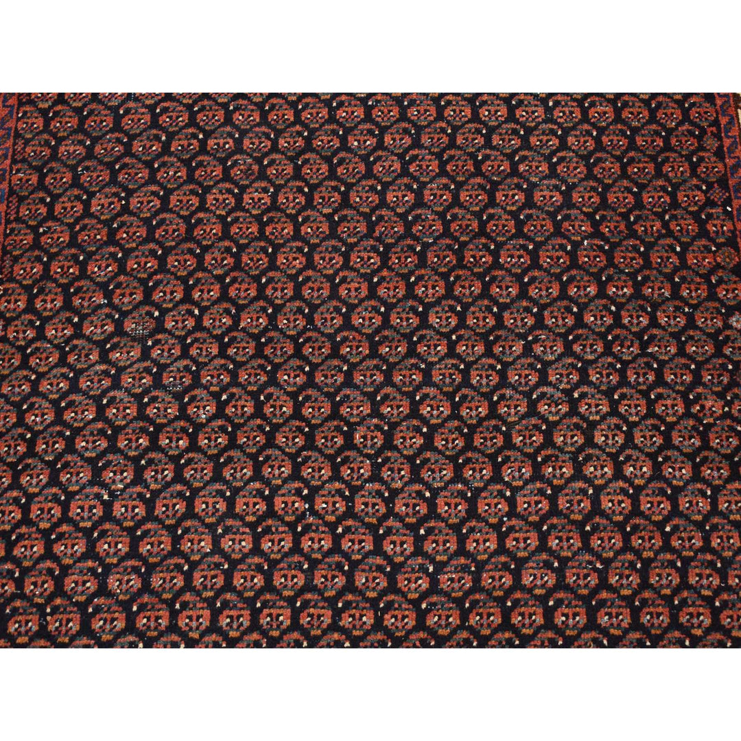 4'4" x 6'10" Vintage Hand Knotted Blue Wool Rectangle Oriental Rug - MOA10287404