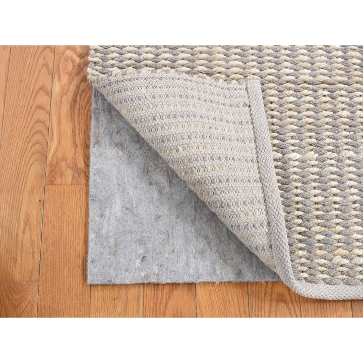 2'0" x 2'3" New Hand Loomed Grey Wool Square Oriental Rug - MOA10287417