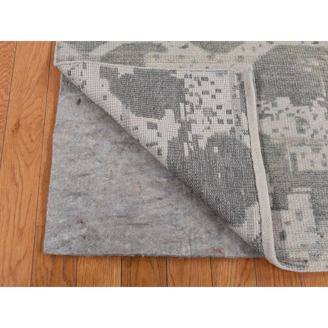 5'10" x 9'0" New Hand Knotted Grey Wool Rectangle Oriental Rug - MOA10287427