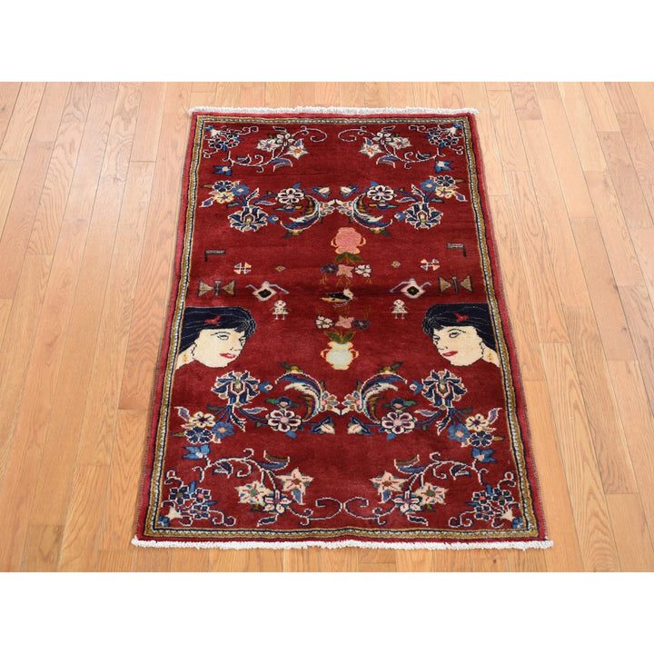 3'0" x 4'9" New Hand Knotted Red Wool Rectangle Oriental Rug - MOA10287435